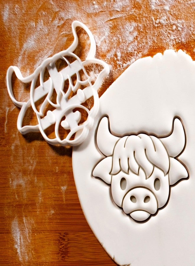 BAKERLOGY Cute Highland Cow Face Cookie Cutter - Detailed Biscuit Cutter Design for Baking and Crafts, ideal on fondant, dough, clay - Image 2