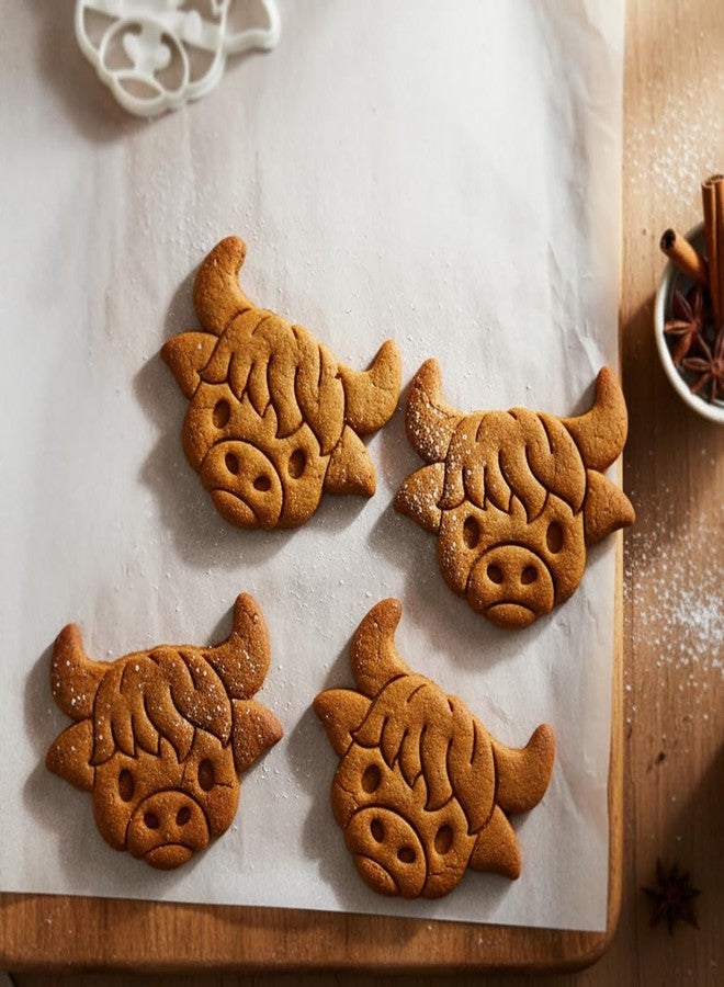 BAKERLOGY Cute Highland Cow Face Cookie Cutter - Detailed Biscuit Cutter Design for Baking and Crafts, ideal on fondant, dough, clay - Image 3