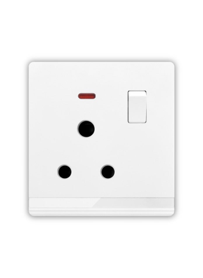 Vmax Type D Wall Socket with Switch & Indicator Light - White Ivory 3x3" - Image 2