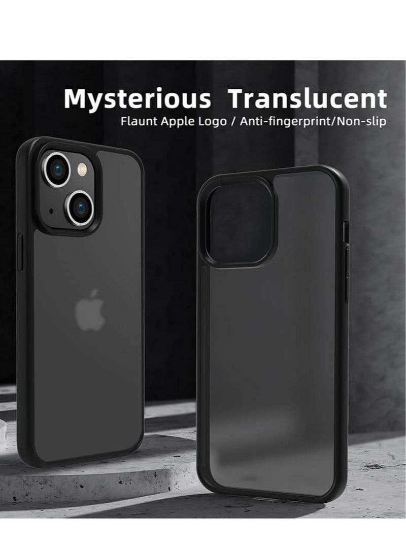 MUNTAQI iPhone 14 Case Shockproof Protective Matte Finish Military Grade Protection [Upgraded Beetle Series] TPU Bumper High-Strength Translucent Back Cases for iPhone 14 Cover 2022 6.1"-Black - Image 4
