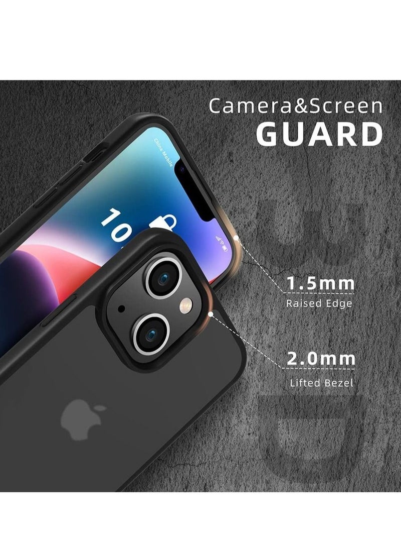 MUNTAQI iPhone 14 Case Shockproof Protective Matte Finish Military Grade Protection [Upgraded Beetle Series] TPU Bumper High-Strength Translucent Back Cases for iPhone 14 Cover 2022 6.1"-Black - Image 5