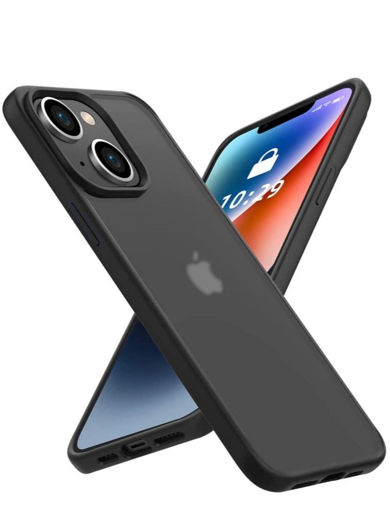 MUNTAQI iPhone 14 Case Shockproof Protective Matte Finish Military Grade Protection [Upgraded Beetle Series] TPU Bumper High-Strength Translucent Back Cases for iPhone 14 Cover 2022 6.1"-Black - Image 1