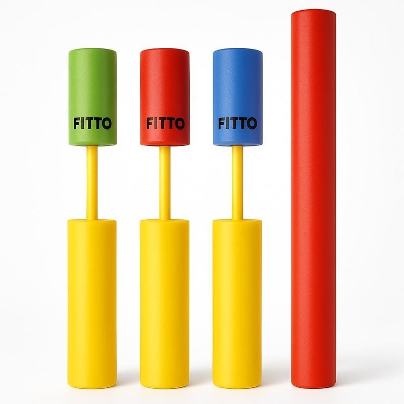 FITTO مجموعة ألعاب مسدسات الماء فتو فوم 4x38 سم - مسدس ماء خارجي للأطفال، متعة قتال الماء في المسبح والفناء، عبوة من 4 - Image 1