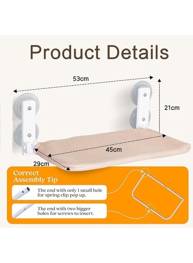 NeoStyle Cat Window Perch, Cat Hammock Perch for Window, with Cushion Bed Cover, Easy to Adjust Cat Bed, Suitable for Windowsills, Beds, Drawers, and Cabinets, Easy to Assemble (Mesh S) - Image 2