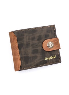 Kingdushi Horizontal Magnetic Buckle Men's Wallet Short Vintage Wallet With Zipper Change Bag  - Image 1