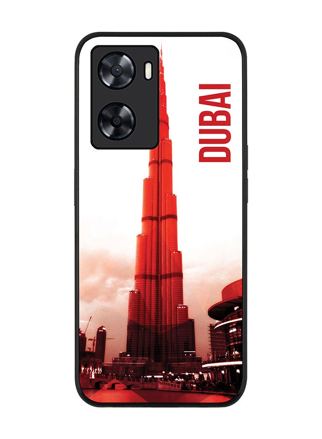 Stylizedd حافظة سوداء متينة لهاتف أوبو A57 4G / أوبو A77 4G / أوبو A77s بتصميم نحيف وحواف مرنة مضادة للصدمات - دبي - برج خليفة - Image 1