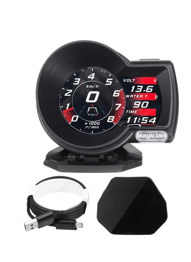 Generic Professional Magician OBD Head Up Display Car Digital Boost Gauge Voltage Speed Meter ect. Water Temp Alarm Auto Diagnostic Too  - Image 1