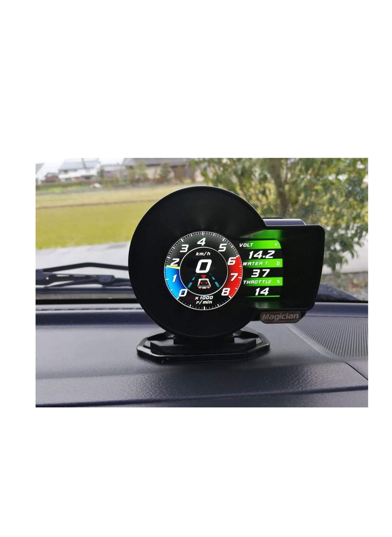 Generic Professional Magician OBD Head Up Display Car Digital Boost Gauge Voltage Speed Meter ect. Water Temp Alarm Auto Diagnostic Too  - Image 3