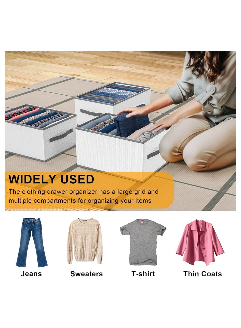 SYOSI Clothes Organizer Drawer, 9 Compartments Foldable Drawer Organizer with Handles, Closet Dividers Box for Clothes Storage, Fabric Closet and Storage Basket for T-shirts, Jeans, Underwear, Grey(9 Grid) - Image 5