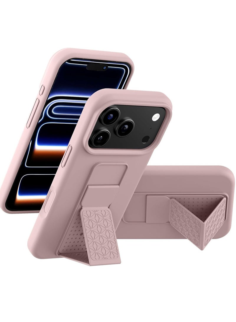 BORTONY iPhone 17 Pro Max Case, Kickstand Finger Grip Cover for iPhone 17 Pro Max, Car Magnetic Multi Stand Vertical and Horizontal Soft Silicone Phone Case for iPhone 17 Pro Max 6.9 inch - Image 1