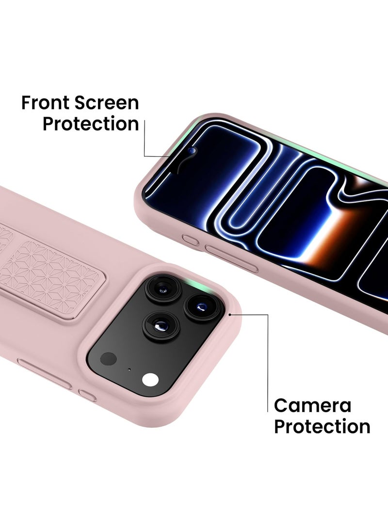 BORTONY iPhone 17 Pro Max Case, Kickstand Finger Grip Cover for iPhone 17 Pro Max, Car Magnetic Multi Stand Vertical and Horizontal Soft Silicone Phone Case for iPhone 17 Pro Max 6.9 inch - Image 5