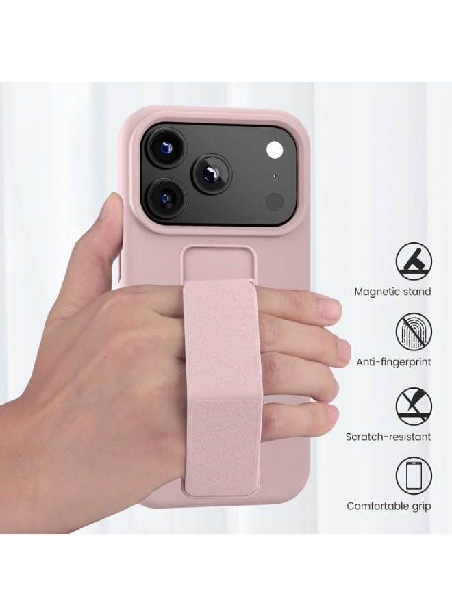 BORTONY iPhone 17 Pro Max Case, Kickstand Finger Grip Cover for iPhone 17 Pro Max, Car Magnetic Multi Stand Vertical and Horizontal Soft Silicone Phone Case for iPhone 17 Pro Max 6.9 inch - Image 3