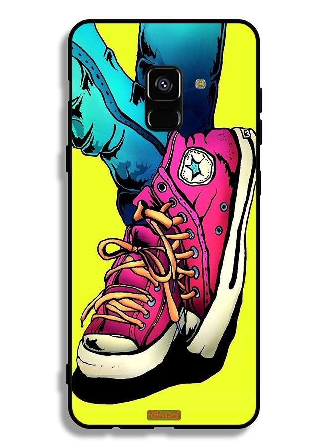 Tolwak Samsung Galaxy A8 Plus (2018) Protective Case Cover Canva Shoes Art - Image 1