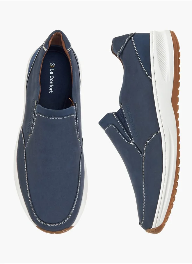 لو كونفورت Men Solid Slip-On Loafers