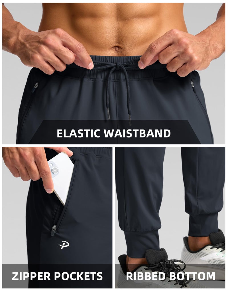 Pudolla Men's Sweatpants with Pockets Stretch Joggers for Men Track Pants Athletic Workout Gym Runing Pants(Dark Grey M) - Image 4