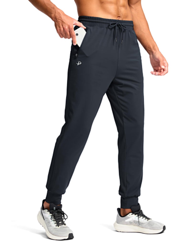 Pudolla Men's Sweatpants with Pockets Stretch Joggers for Men Track Pants Athletic Workout Gym Runing Pants(Dark Grey M) - Image 1
