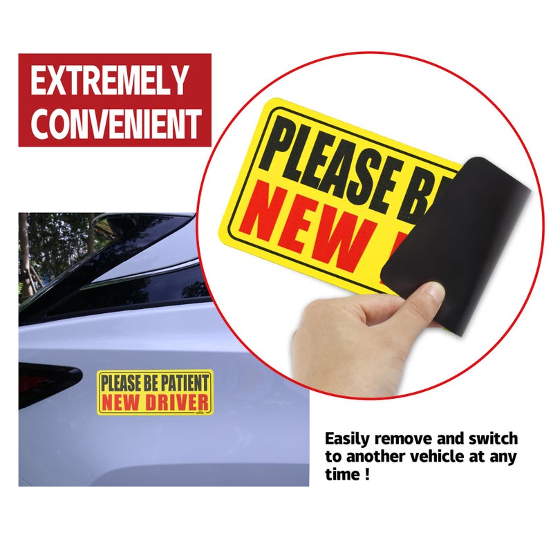 JUSTTOP New Driver Magnet for Car, Please Be Patient Student Driver, 3Pcs New Driver Magnet Safety Warning Magnetic Reflective Rookie Driver Bumper Sticker,Car Exterior Accessories - Image 4