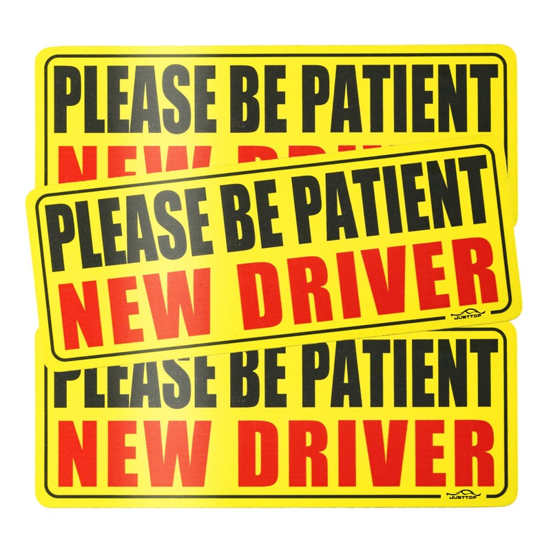 JUSTTOP New Driver Magnet for Car, Please Be Patient Student Driver, 3Pcs New Driver Magnet Safety Warning Magnetic Reflective Rookie Driver Bumper Sticker,Car Exterior Accessories - Image 1
