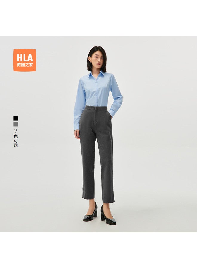 HLA Spring And Autumn Intellectual Commuting Style Solid Color Breathable Ladies Cropped Trousers - Image 2