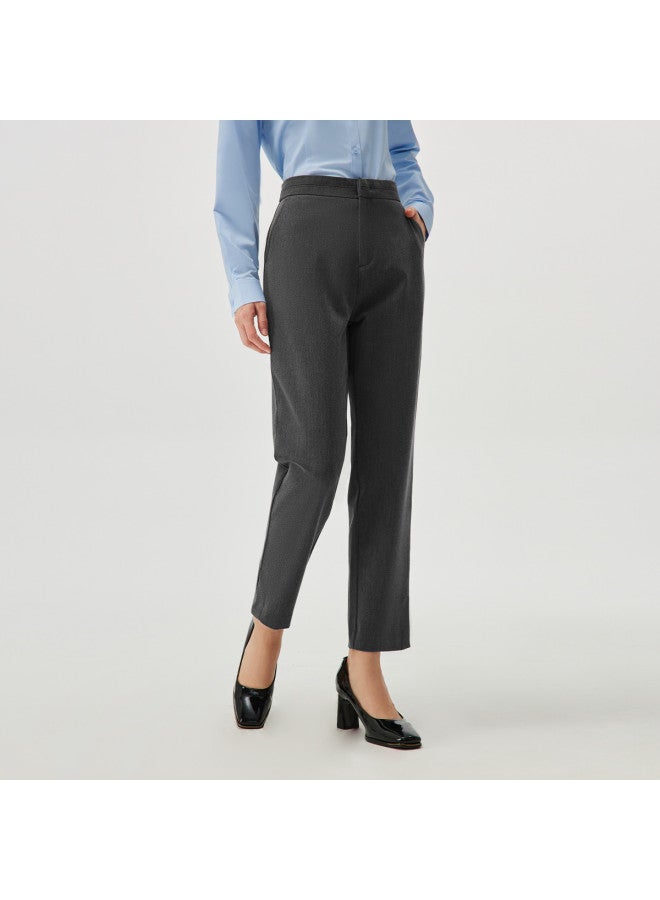 HLA Spring And Autumn Intellectual Commuting Style Solid Color Breathable Ladies Cropped Trousers - Image 3