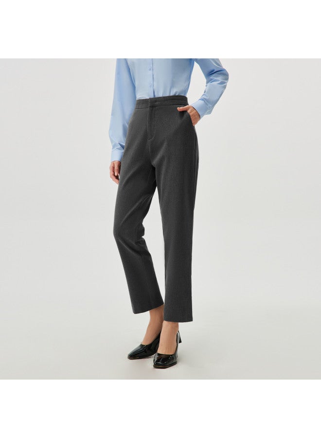 HLA Spring And Autumn Intellectual Commuting Style Solid Color Breathable Ladies Cropped Trousers - Image 4