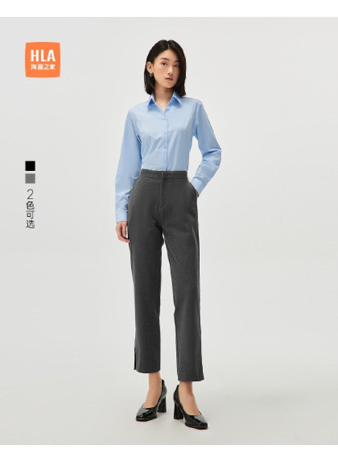 HLA Spring And Autumn Intellectual Commuting Style Solid Color Breathable Ladies Cropped Trousers - Image 1