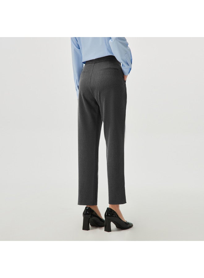HLA Spring And Autumn Intellectual Commuting Style Solid Color Breathable Ladies Cropped Trousers - Image 5