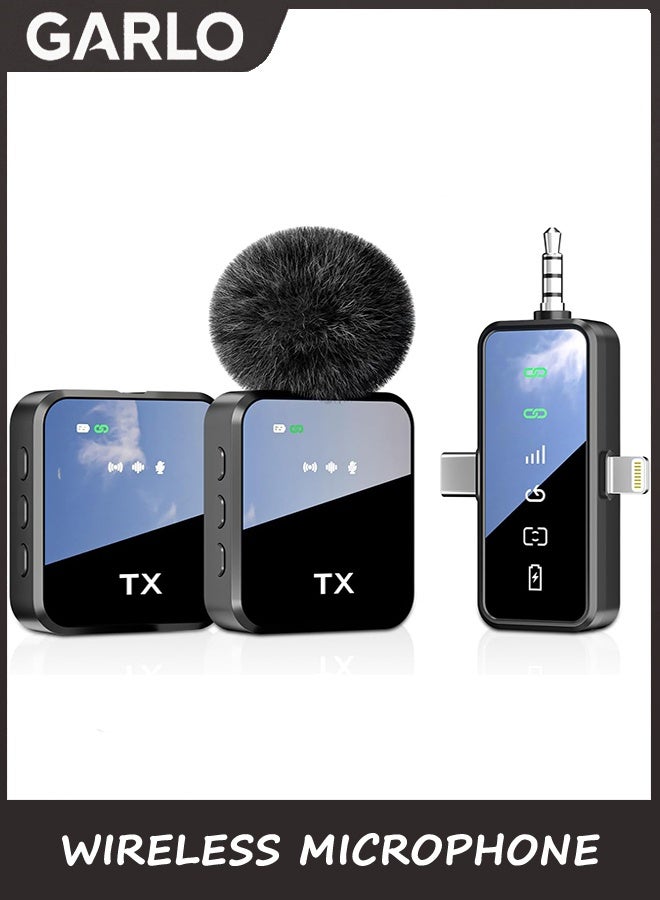 Garlo Wireless Lavalier Microphone,3 in 1 Wireless Mic for iPhone/Android/Camera,Mini Microphone Noise Reduction Mic for Record Interview, Vlogging, YouTube, Tiktok - Image 1
