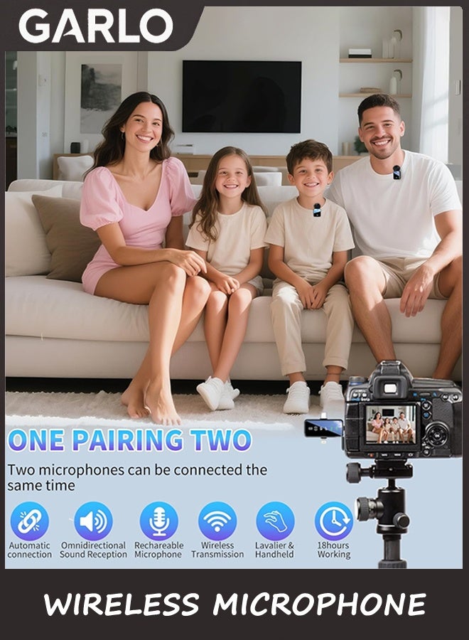 Garlo Wireless Lavalier Microphone,3 in 1 Wireless Mic for iPhone/Android/Camera,Mini Microphone Noise Reduction Mic for Record Interview, Vlogging, YouTube, Tiktok - Image 4
