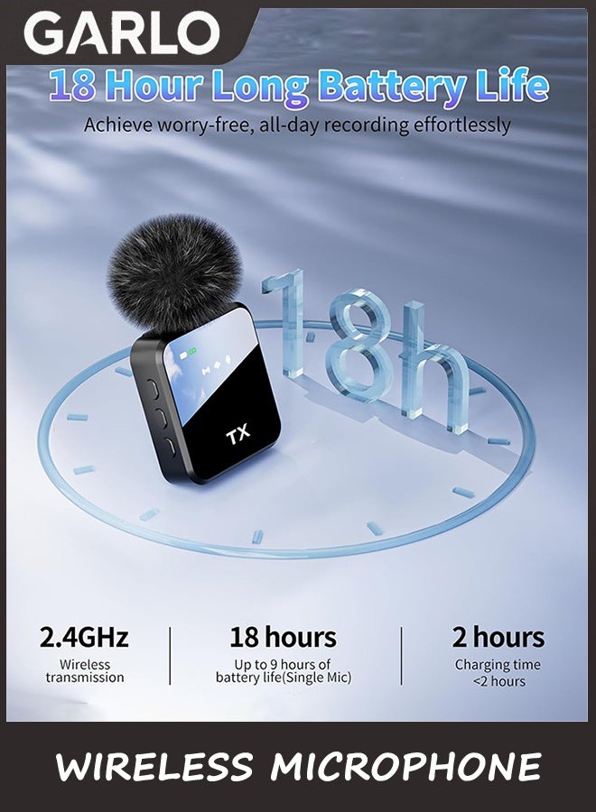 Garlo Wireless Lavalier Microphone,3 in 1 Wireless Mic for iPhone/Android/Camera,Mini Microphone Noise Reduction Mic for Record Interview, Vlogging, YouTube, Tiktok - Image 2