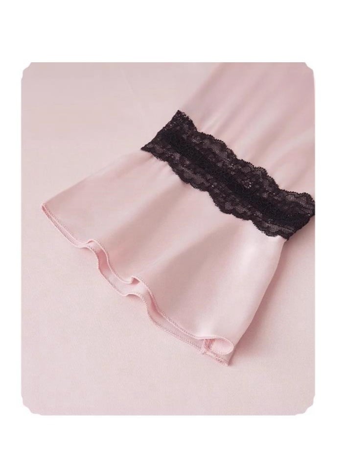 MIIOW - Strap Sleeping Skirt Women's Silk Sleeping Robe with Chest Mat Ice Silk Pure Desire Set Gift Box - Image 1