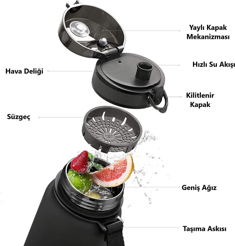 UZSPACE زجاجة ترايتان 500 مل زرقاء 3026  - Image 3