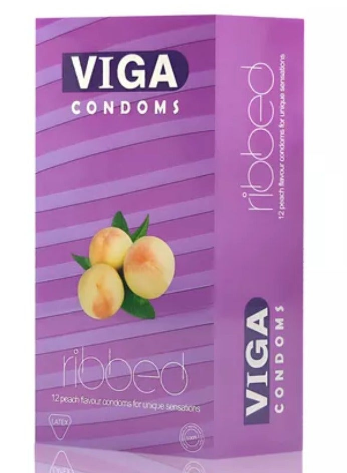 فيجا واقيات ذكرية ١٢ واقيًا ذكريًا بنكهة الخوخ لأحاسيس فريدة