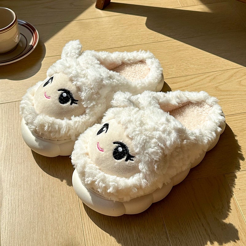 Winter Korean Female Girls Home Can Wear Cartoon 2024 Slippers Big Eyes Autumn - Image 5