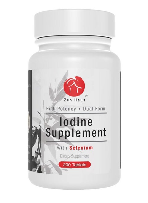 Iodine Supplement 12.5 Mg With Selenium (As Selenomethionine) And More 200 Tablets Thyroid Plus Immune Support High Potency Iodine Tablets Compare To Lugol Iodine Pills
