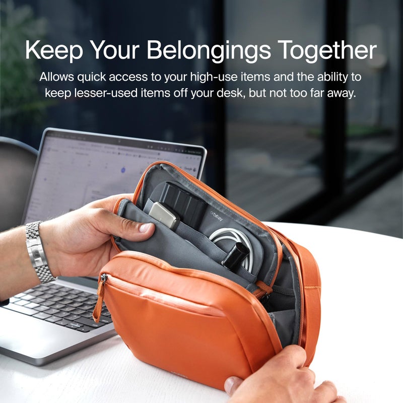 Orbitkey 2-in-1 Tech Accessory Pouch with Detachable Slim Sleeve â€“ Travel Electronics Organizer for Cables, Chargers, Earbuds, Power Bank â€“ Compact Gadget Bag & Portable Tech Storage Case (Black) - Image 4