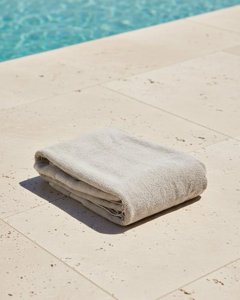 Redtag Grey Textured Cotton Beach Towel
