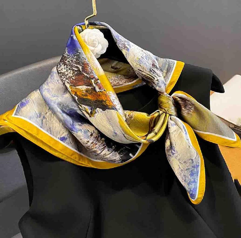 Acotavie Scarfs for Women Dressy Fashion Scarves Long Floral Pattern Scarf Lightweight Sunscreen Shawls (C026) - Image 4