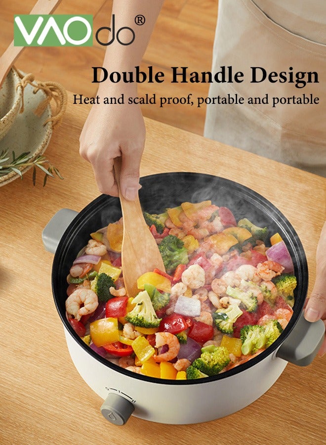 فاو دو 4L Multifunctional Pot for Cooking 1000W Rapid Noodles Electric Pot Non-Stick Frying Pans for Steak Egg Ramen Oatmeal with Dual Power Adjustment ver-Heating and Boil Dry Protection Pan  - Image 2