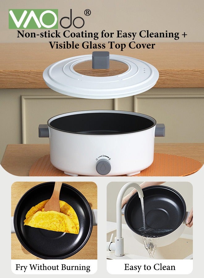 فاو دو 4L Multifunctional Pot for Cooking 1000W Rapid Noodles Electric Pot Non-Stick Frying Pans for Steak Egg Ramen Oatmeal with Dual Power Adjustment ver-Heating and Boil Dry Protection Pan  - Image 4