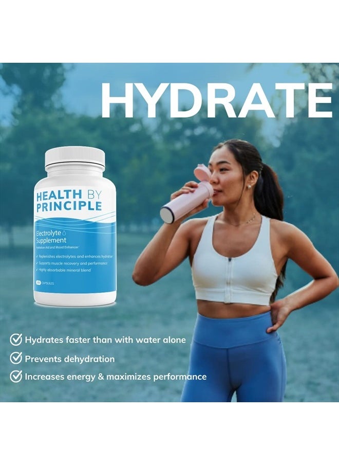 Electrolyte Supplement (No Iodine) – Muscle Cramp Prevention, Rapid Rehydration -100 Easy to Swallow Veggie Capsules