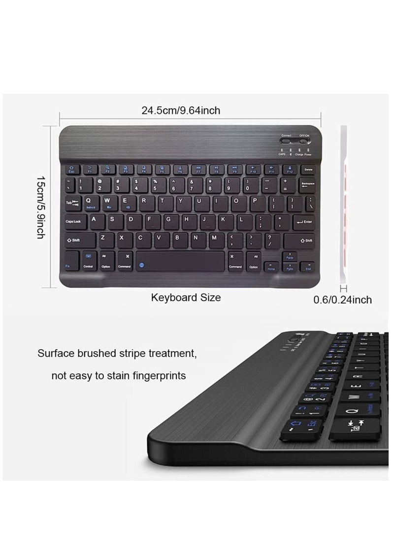 Rechargeable Bluetooth Keyboard and Mouse Combo Ultra-Slim Portable Compact Wireless Mouse Keyboard Set for Android Windows Tablet Cell Phone iPhone iPad Pro Air Mini, iPad OS/iOS - Image 4