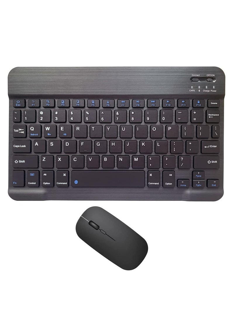 Rechargeable Bluetooth Keyboard and Mouse Combo Ultra-Slim Portable Compact Wireless Mouse Keyboard Set for Android Windows Tablet Cell Phone iPhone iPad Pro Air Mini, iPad OS/iOS - Image 1