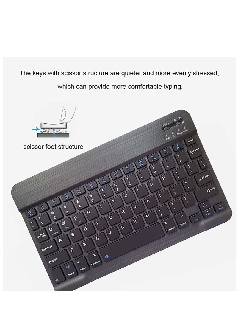 Rechargeable Bluetooth Keyboard and Mouse Combo Ultra-Slim Portable Compact Wireless Mouse Keyboard Set for Android Windows Tablet Cell Phone iPhone iPad Pro Air Mini, iPad OS/iOS - Image 3
