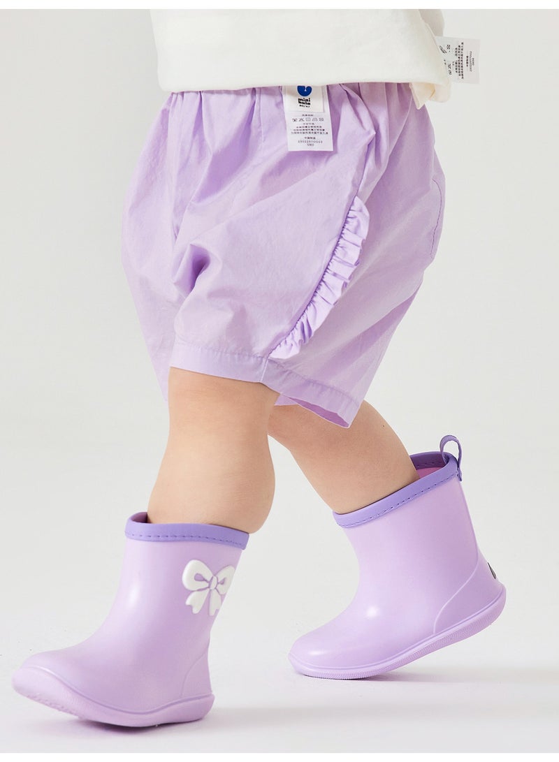 ميني بالا شورت فقارية لفتيات صغيرات عادي بحيز مرن بنقوش جذابة ناعمة وقابلة للتنفس وخفيفة الوزن ومريحة لأسلوب الأناقة الصيفية المتدفقة والمرونة للارتداء اليومي للفتيات - Image 2