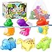 MACALOCA Color Changing No Hole Toddler Bath Toys for Kids Ages 13 48 Easter Egg Fillers Easter Basket Stuffers Dinosaur Bath Toys Toddlers 24 Dinosaur Toys Bathtub Water Toys with Drying Bag - Image 3
