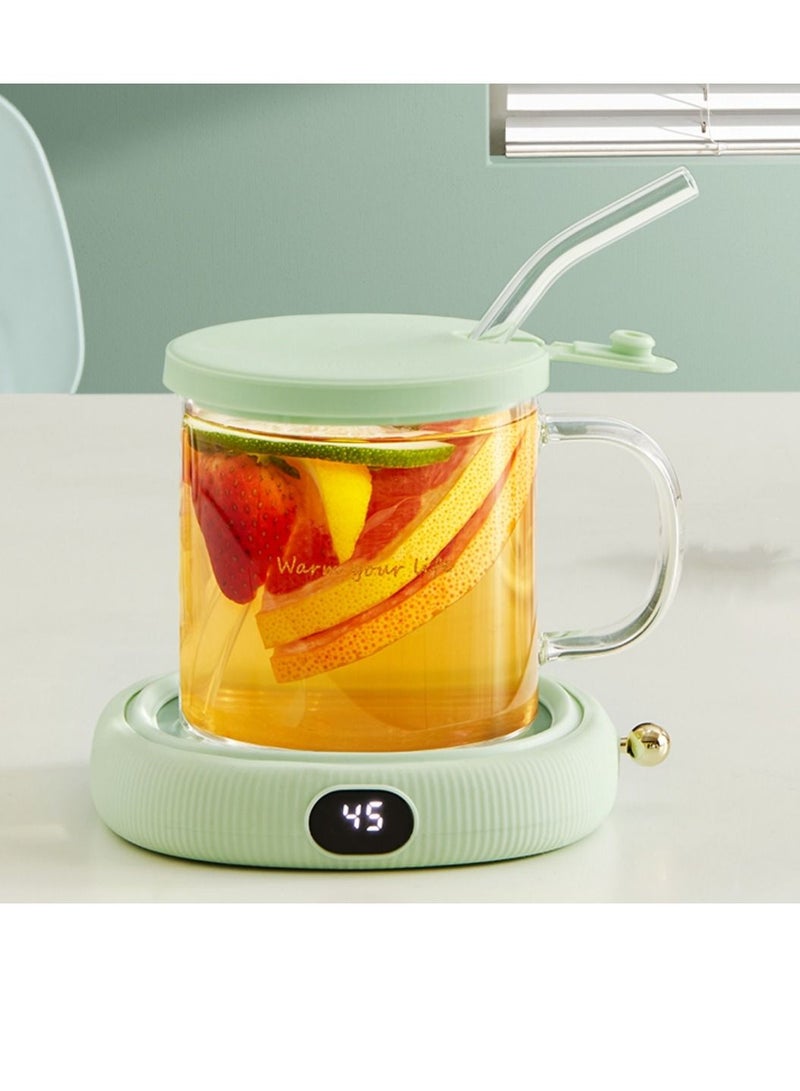 OIDIRE Electric Cup Warmer for Desk with 350ml Glass Cup Mug Warmer Coffee Warmer with 3 Temperature Settings 8 hours Auto Shut Off - Image 1