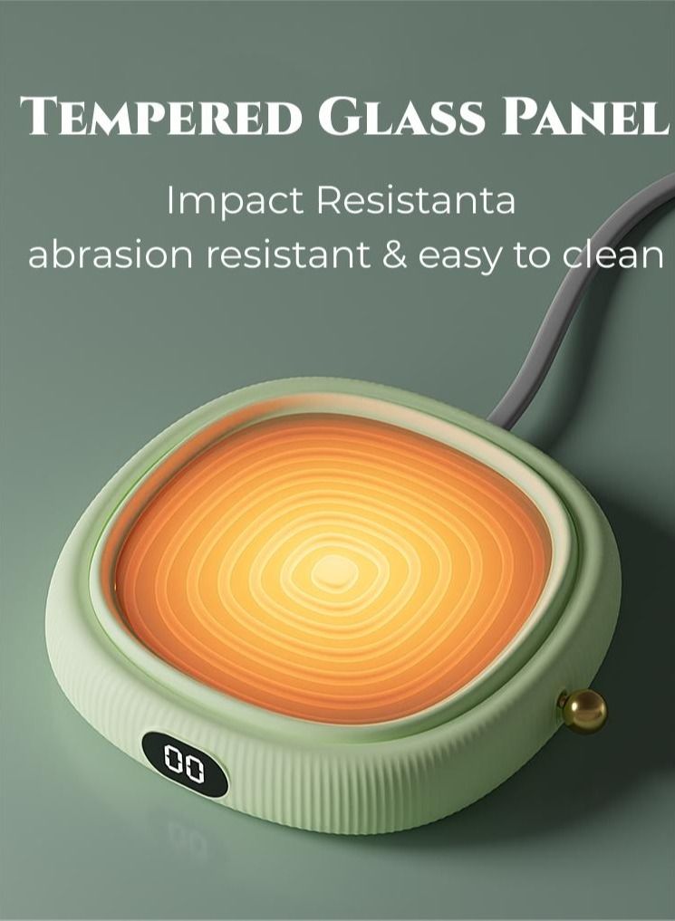 OIDIRE Electric Cup Warmer for Desk with 350ml Glass Cup Mug Warmer Coffee Warmer with 3 Temperature Settings 8 hours Auto Shut Off - Image 2