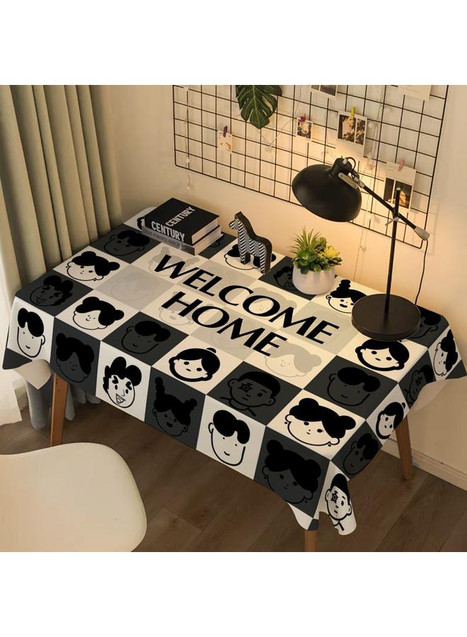 Bluejw Desk Coffee Table Tablecloth Cartoon Protective Mat Light Luxury High-end Sense Dining Table Mat Dopamine Makeup Table Top Cover Cloth Dust-proof - Image 2