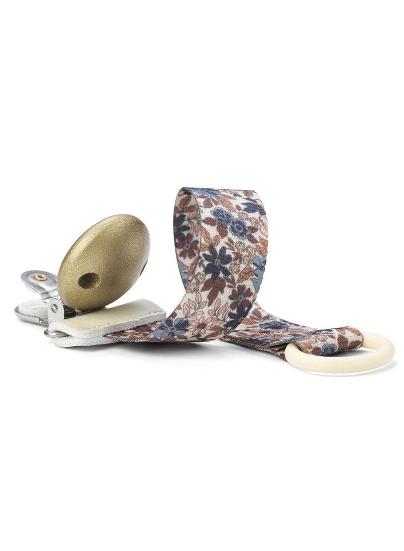 Elli Junior Elodie Details -Pacifier Clip Wood - Blue Garden - Image 2
